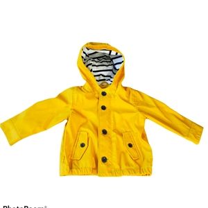 Gap Baby Mustard Yellow Hooded Rain Jacket 12-18M